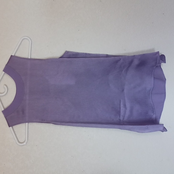 Vince lilac ribbed trim silk tank with side slits - Picture 13 of 13